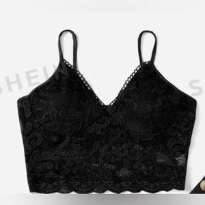 Black laced crop top from SHEIN never worn